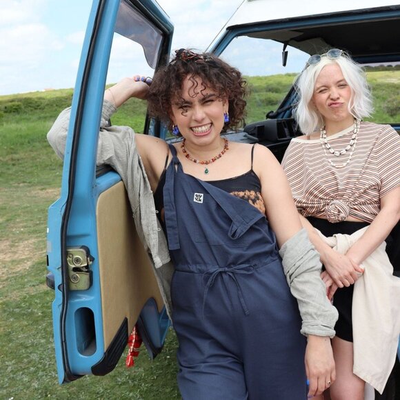 Lucy & Yak Pants - Lucy & Yak Emmy Dungaree: Organic Cotton & Linen (Navy Blue)